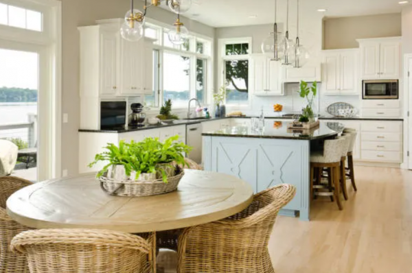 Dapur dengan konsep dapur terbuka dengan tampilan alami